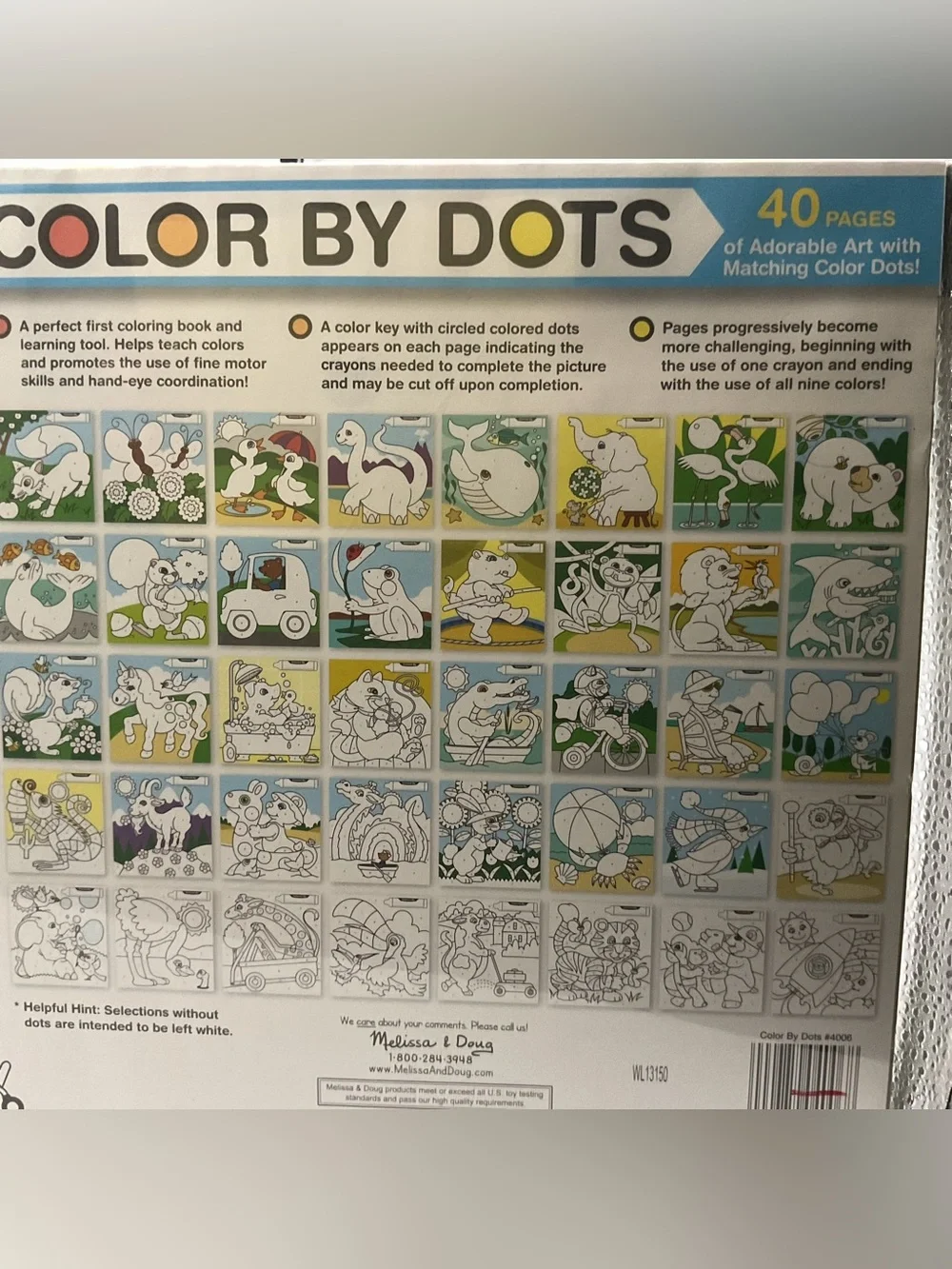 Melissa & Doug Color By Dots 40 Coloring Pages Early Childhood Activity Pad